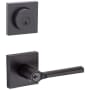 Kwikset Lisbon (Square Rosette) Lever and 158 Deadbolt Combo Pack with SmartKey Matte Black