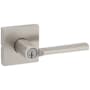 Kwikset Lisbon Single Cylinder Keyed Entry Door Lever Set with Square Rose and SmartKey Satin Nickel