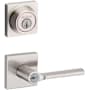 Kwikset Lisbon (Square Rosette) Lever and 660 Deadbolt Combo Pack with SmartKey Satin Nickel
