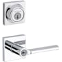 Kwikset Lisbon (Square Rosette) Lever and 660 Deadbolt Combo Pack with SmartKey Polished Chrome