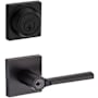 Kwikset Lisbon (Square Rosette) Lever and 660 Deadbolt Combo Pack with SmartKey Matte Black