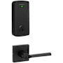 Kwikset Lisbon Single Cylinder Lever Set and Halo Electronic Touchscreen Deadbolt Combo Pack with SmartKey Matte Black