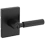 Kwikset Mirada Single Cylinder Keyed Entry Door Lever Set with Fluted Handle and Rectangle Rose Featuring SmartKey Matte Black