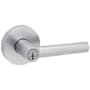 Kwikset Milan Single Cylinder Keyed Entry Door Lever Set with Round Rose and SmartKey Satin Chrome