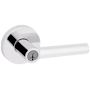 Kwikset Milan Single Cylinder Keyed Entry Door Lever Set with Round Rose and SmartKey Polished Chrome