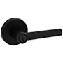 Kwikset Milan Single Cylinder Keyed Entry Door Lever Set with Round Rose and SmartKey Matte Black