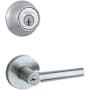 Kwikset Milan (Round Rosette) Lever and 660 Deadbolt Combo Pack with SmartKey Satin Chrome