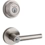 Kwikset Milan (Round Rosette) Lever and 660 Deadbolt Combo Pack with SmartKey Satin Nickel
