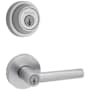 Kwikset Milan Single Cylinder Keyed Entry Lever Set and Deadbolt Combo with SmartKey from the Contemporary Collection Satin Chrome