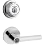 Kwikset Milan Single Cylinder Keyed Entry Lever Set and Deadbolt Combo with SmartKey from the Contemporary Collection Polished Chrome