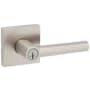 Kwikset Milan Single Cylinder Keyed Entry Door Lever Set with Square Rose Satin Nickel
