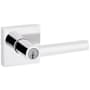 Kwikset Milan Single Cylinder Keyed Entry Door Lever Set with Square Rose Polished Chrome