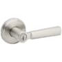 Kwikset Perth Single Cylinder Keyed Entry Door Lever Set with Round Rose and SmartKey Satin Nickel