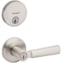 Kwikset Perth Single Cylinder Keyed Entry Lever Set and Uptown Deadbolt Combo Pack with SmartKey Satin Nickel