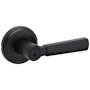 Kwikset Perth Single Cylinder Keyed Entry Door Lever Set with Round Rose and SmartKey Matte Black