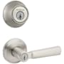 Kwikset Perth Single Cylinder Keyed Entry Lever Set and 660 Series Deadbolt Combo Pack with SmartKey Satin Nickel