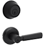 Kwikset Perth Single Cylinder Keyed Entry Lever Set and 660 Series Deadbolt Combo Pack with SmartKey Matte Black