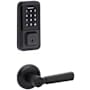 Kwikset Perth Single Cylinder Lever Set and Halo Electronic Touchscreen Deadbolt Combo Pack with SmartKey Matte Black