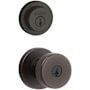 Kwikset Pismo (Round Rosette) Knob and 158 Deadbolt Combo Pack with SmartKey Venetian Bronze