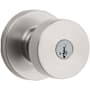Kwikset Pismo Single Cylinder Keyed Entry Door Knob Set with Round Rose and SmartKey Satin Nickel
