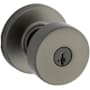 Kwikset Pismo Single Cylinder Keyed Entry Door Knob Set with Round Rose and SmartKey Gun Metal