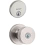 Kwikset Pismo Single Cylinder Keyed Entry Knob Set and Uptown Deadbolt Combo Pack with SmartKey Satin Nickel