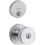 Kwikset Pismo Single Cylinder Keyed Entry Knob Set and Uptown Deadbolt Combo Pack with SmartKey Satin Chrome