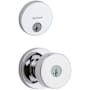 Kwikset Pismo Single Cylinder Keyed Entry Knob Set and Uptown Deadbolt Combo Pack with SmartKey Polished Chrome