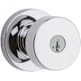 Kwikset Pismo Single Cylinder Keyed Entry Door Knob Set with Round Rose and SmartKey Polished Chrome
