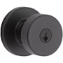 Kwikset Pismo Single Cylinder Keyed Entry Door Knob Set with Round Rose and SmartKey Matte Black