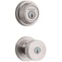 Kwikset Pismo Single Cylinder Keyed Entry Knob Set and Deadbolt Combo with SmartKey from the Contemporary Collection Satin Nickel