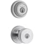Kwikset Pismo Single Cylinder Keyed Entry Knob Set and Deadbolt Combo with SmartKey from the Contemporary Collection Satin Chrome