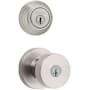 Kwikset Pismo Single Cylinder Keyed Entry Knob Set and Deadbolt Combo with SmartKey from the 980 Series Satin Nickel