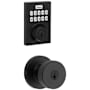 Kwikset Pismo Single Cylinder Keyed Entry Knob Set and Electronic Keyless Entry Deadbolt Combo Pack with SmartKey from the Home Connect Collection Matte Black