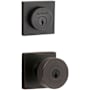 Kwikset Pismo (Square Rosette) Knob and 158 Deadbolt Combo Pack with SmartKey Venetian Bronze