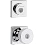 Kwikset Pismo (Square Rosette) Knob and 158 Deadbolt Combo Pack with SmartKey Polished Chrome