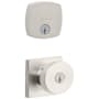Kwikset Pismo Single Cylinder Keyed Entry Knob Set and Deadbolt Combo with SmartKey from the Midtown Collection Satin Nickel