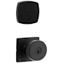 Kwikset Pismo Single Cylinder Keyed Entry Knob Set and Deadbolt Combo with SmartKey from the Midtown Collection Matte Black