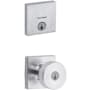 Kwikset Pismo Single Cylinder Keyed Entry Knob Set and Downtown Deadbolt Combo Pack with SmartKey Satin Chrome