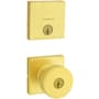 Kwikset Pismo Single Cylinder Keyed Entry Knob Set and Downtown Deadbolt Combo Pack with SmartKey Satin Brass