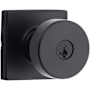 Kwikset Pismo Single Cylinder Keyed Entry Door Knob Set with Square Rose and SmartKey Matte Black