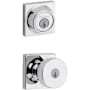 Kwikset Pismo (Square Rosette) Knob and 660 Deadbolt Combo Pack with SmartKey Polished Chrome