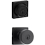 Kwikset Pismo (Square Rosette) Knob and 660 Deadbolt Combo Pack with SmartKey Matte Black
