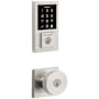 Kwikset Pismo Keyed Entry Knob Set and Electronic Keyless Entry Deadbolt Combo Pack with SmartKey from the SmartCode Deadbolts Touchscreen Collection Satin Nickel