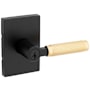 Kwikset Prava Single Cylinder Keyed Entry Lever Set with Knurled Handle and Rectangle Rose Featuring SmartKey Matte Black / Satin Brass