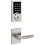 Kwikset Prava Single Cylinder Lever Set and SmartCode Electronic Touchscreen Deadbolt Combo Pack with SmartKey Satin Nickel