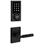 Kwikset Prava Single Cylinder Lever Set and SmartCode Electronic Touchscreen Deadbolt Combo Pack with SmartKey Matte Black