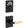 Kwikset Prava Single Cylinder Lever Set and Powerbolt Electronic Keypad Deadbolt Combo Pack with SmartKey Matte Black / Satin Brass