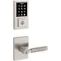 Kwikset Prava Single Cylinder Lever Set and SmartCode Electronic Touchscreen Deadbolt Combo Pack with SmartKey Satin Nickel