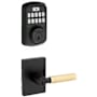 Kwikset Prava Single Cylinder Lever Set and Aura Electronic Keypad Deadbolt Combo Pack with SmartKey Matte Black / Satin Brass